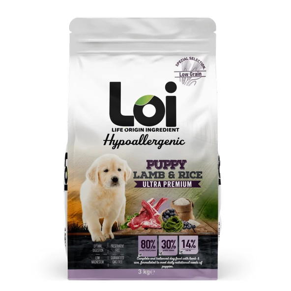 Loi Yavru Kuzu Etli ve Pirinçli Köpek Maması 3 Kg ürün görseli 1