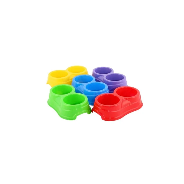 Plastik 2 Li Küçük Mama Kabı  22 x 13 x 6 cm ürün görseli 1