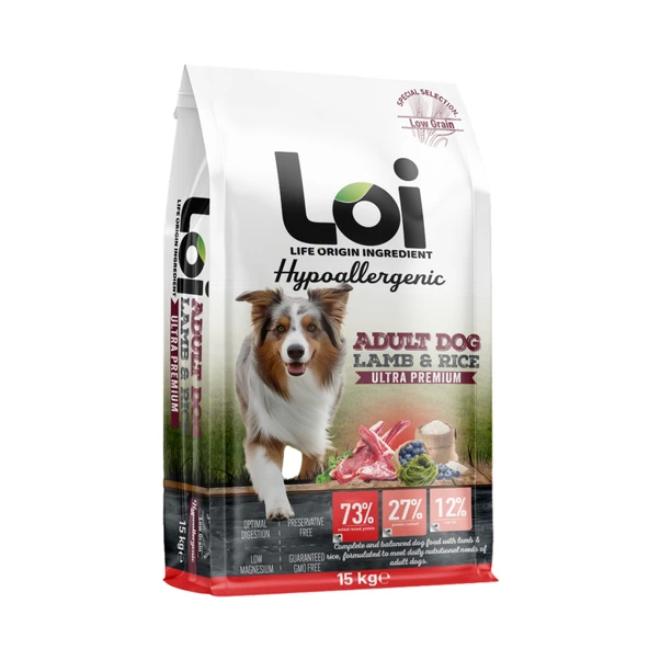 Loi Yetişkin Kuzu Etli Ve Pirinçli Köpek Maması 15 Kg ürün görseli 1