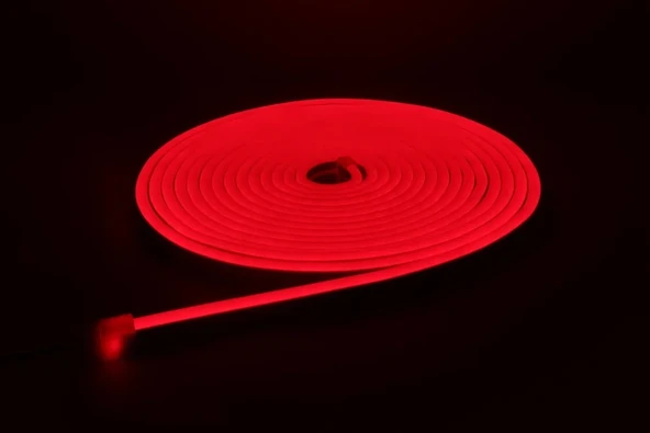 Neon LED şerit 5metre Kırmızı LED zincir bandı hortum esnek dekoratif aydınlatma ışık 12V 10W ürün görseli 1