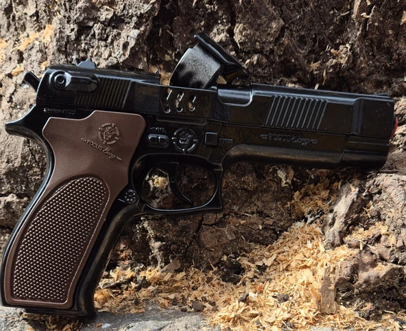 Oyuncak Baretta Silah Kapsül Patlatan Polis Tabanca Ful Demir Ağır Metal 22 cm 5 Paketli ürün görseli 1
