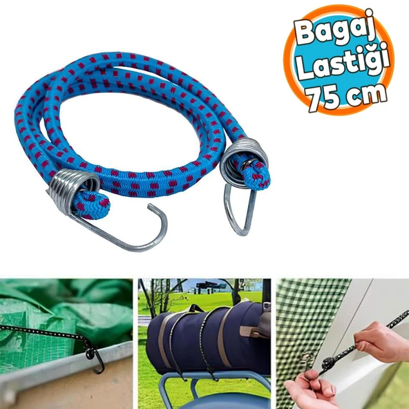 Kancalı Elastik Motorsiklet Oto Araç Araba Bagaj Lastiği Bisiklet Sabitleme Lastik Ahtapot 75 cm ürün görseli 1