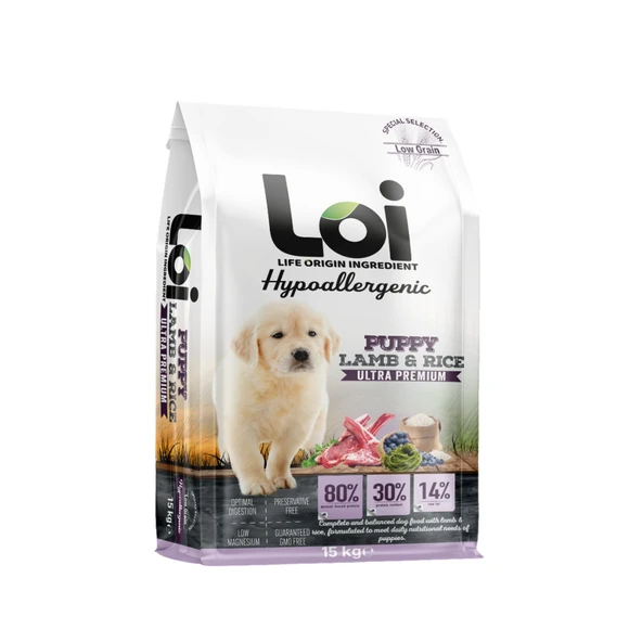 Loi Yavru Kuzu Etli Ve Pirinçli Köpek Maması 15 Kg ürün görseli 1