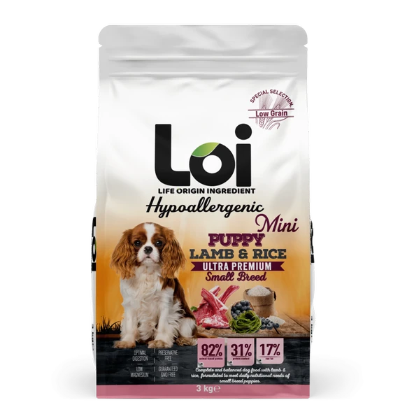 Loi Yavru Mini Irk Kuzu Etli ve Pirinçli Köpek Maması 3 Kg ürün görseli 1