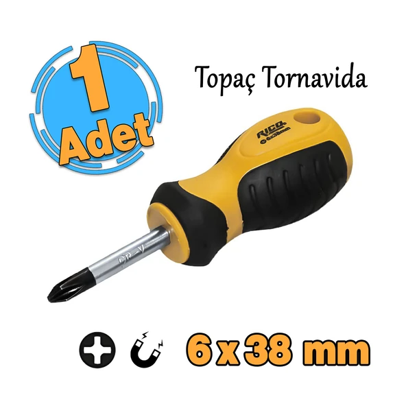 Mıknatıslı Yıldız Uçlu Topaç Tornavida 6x38 mm Vida Sıkma Sökme Vidalama El Tornavidası 10 cm 1 Adet ürün görseli 1