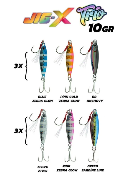Fujin Jig-X Trio 3'lü Micro Jig 10 gr ürün görseli 1