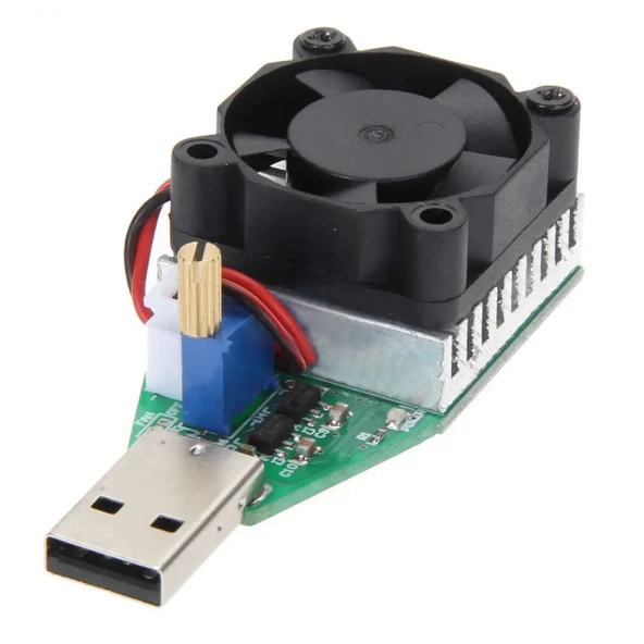 Usb 15W 3.7V 13V 0.15A/3.0A Elektronik Yük / Deşarj Kartı Fan Soğutuculu  Pil Akü Powerbank Kapasite Deşarj Test Cihazı Ayarlanabilir Kör Yük Direnç ürün görseli 1