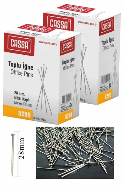 Toplu İğne 250 gr 2 Paket 28mm Nikel Kaplı Toplu İğne Düğün Nişan Takı İğnesi Türban 500 gr Okul Ofis Büro ürün görseli 1