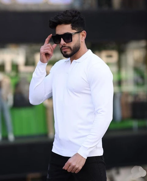 Gewer Polo Yaka Uzun Kol Erkek Örme Triko-7152 - Resim 2
