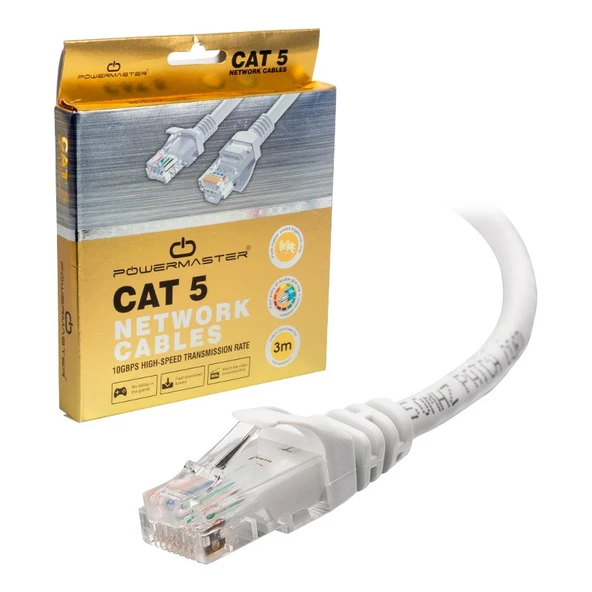 POWERMASTER 3 METRE GRİ KUTULU CAT5 KABLO ürün görseli 1
