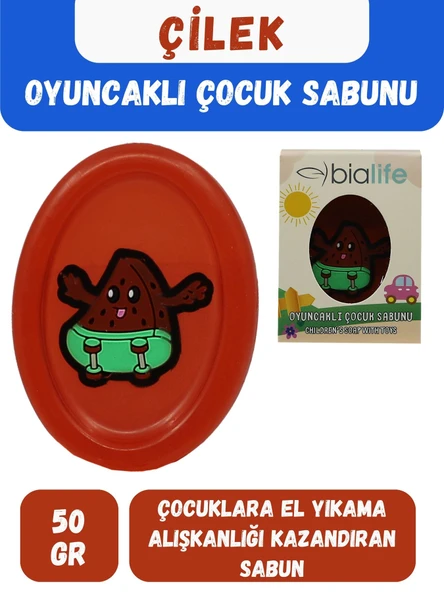 ÇİLEK Özlü El Yapımı Oyuncaklı Çocuk Sabunu - Bialife ürün görseli 1