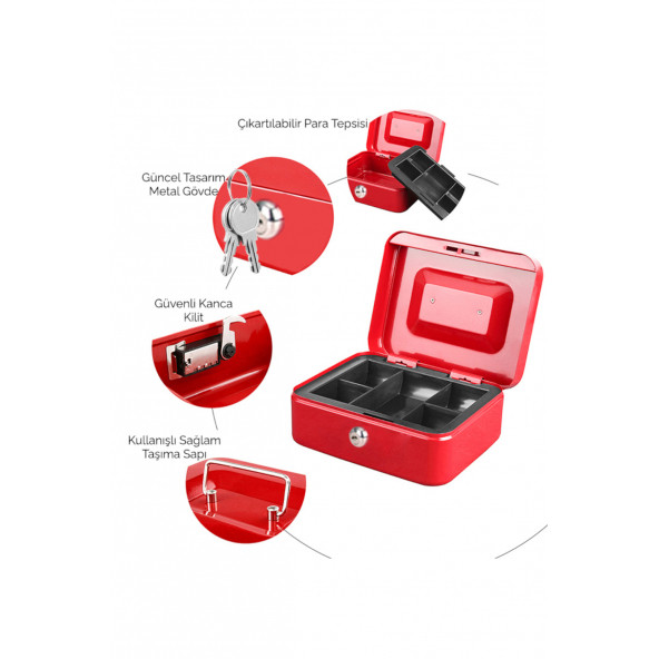 MÜHLEN Cash Box CB200 Orta Boy Taşınabilir Para Çekmecesi / Kutusu Çıkartılabilir Para Rafları ürün görseli 1