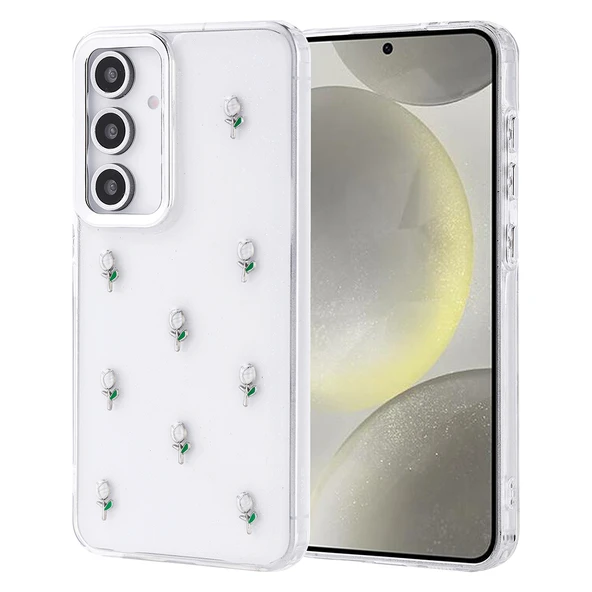 Samsung Galaxy S24 FE Kılıf Airbag Tasarımlı Simli Şeffaf Kutup Kapak ürün görseli 1