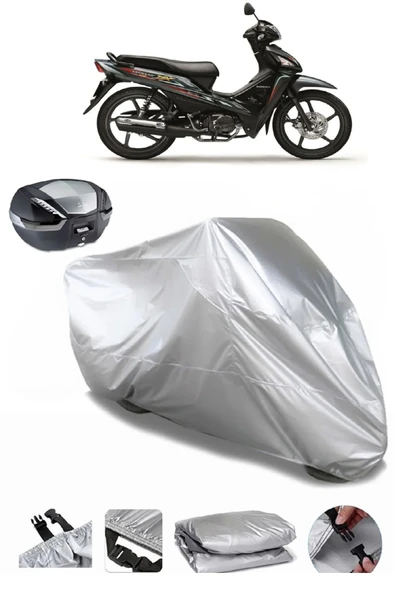 Honda Wave Su  Geçirmez Motosiket Brandası Arka Çanta Uyumlu ürün görseli 1