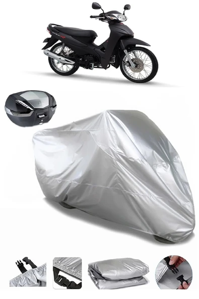 Honda Wave 110 Su  Geçirmez Motosiket Brandası Arka Çanta Uyumlu ürün görseli 1