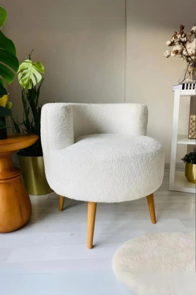 DEKOR MOBİLYACIM Elegant Comfort Çay Seti Tek Berjer Puf Takımı ürün görseli 1