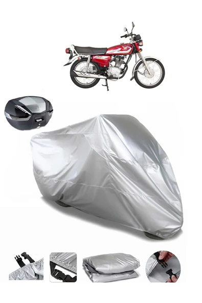 Honda CG 125 Su  Geçirmez Motosiket Brandası Arka Çanta Uyumlu ürün görseli 1