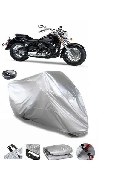 Yamaha XVS 650 Drag Star Su  Geçirmez Motosiket Brandası Arka Çanta Uyumlu ürün görseli 1