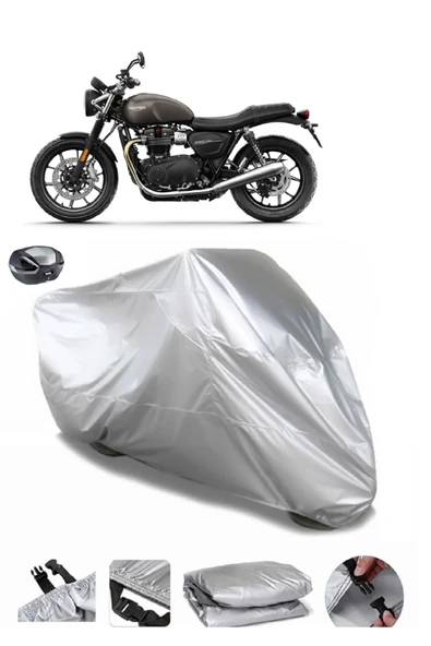 Triumph Street Twin Su  Geçirmez Motosiket Brandası Arka Çanta Uyumlu ürün görseli 1