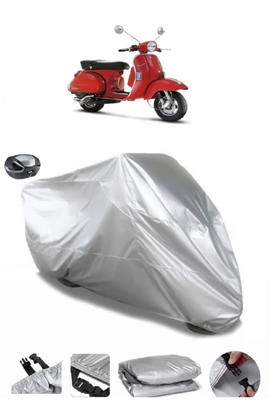 Vespa PX 150 Su  Geçirmez Motosiket Brandası Arka Çanta Uyumlu ürün görseli 1