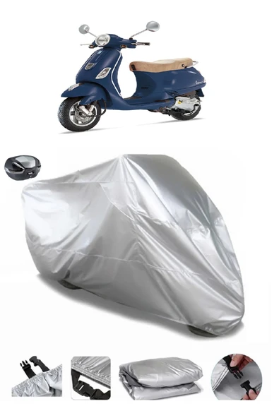 Vespa LX 150 i.e Su  Geçirmez Motosiket Brandası Arka Çanta Uyumlu ürün görseli 1