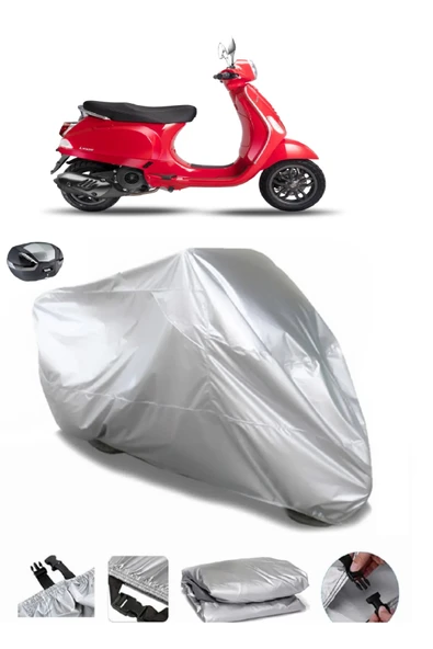 Vespa LX 125 Su  Geçirmez Motosiket Brandası Arka Çanta Uyumlu ürün görseli 1