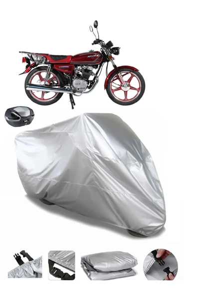 Arora AR 100-8 Klasik Çelik Su  Geçirmez Motosiket Brandası Arka Çanta Uyumlu ürün görseli 1