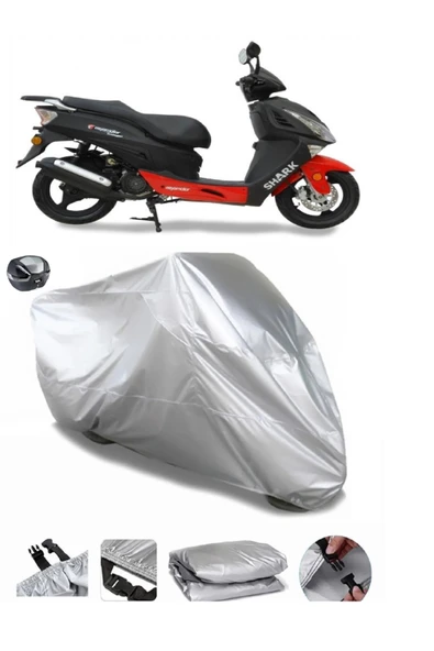 Asya Shark 150 Su  Geçirmez Motosiket Brandası Arka Çanta Uyumlu ürün görseli 1