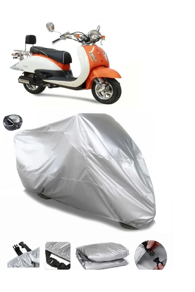 Asya AS 125 T Su  Geçirmez Motosiket Brandası Arka Çanta Uyumlu ürün görseli 1