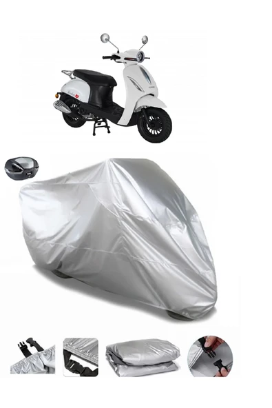 Kanuni Pony 50 Su  Geçirmez Motosiket Brandası Arka Çanta Uyumlu ürün görseli 1