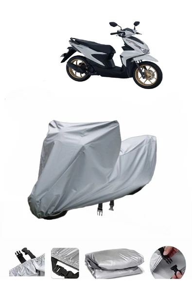 Honda Beat Gri Motosiklet Brandası ARKA ÇANTA UYUMLU DEĞİLDİR ürün görseli 1