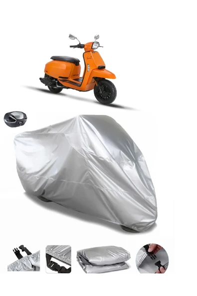 Lambretta V125 Special Su  Geçirmez Motosiket Brandası Arka Çanta Uyumlu ürün görseli 1