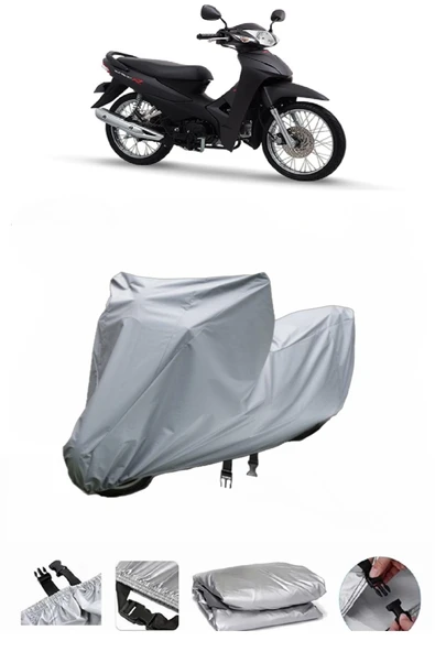 Honda Wave 110  Gri Motosiklet Brandası ARKA ÇANTA UYUMLU DEĞİLDİR ürün görseli 1