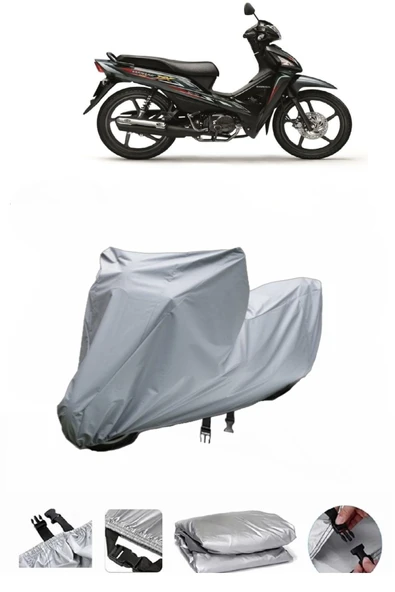 Honda Wave  Gri Motosiklet Brandası ARKA ÇANTA UYUMLU DEĞİLDİR ürün görseli 1
