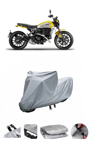Ducati Scrambler Icon  Gri Motosiklet Brandası ARKA ÇANTA UYUMLU DEĞİLDİR ürün görseli 1