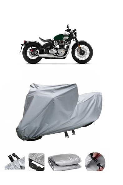 Triumph Bonneville Bobber  Gri Motosiklet Brandası ARKA ÇANTA UYUMLU DEĞİLDİR ürün görseli 1
