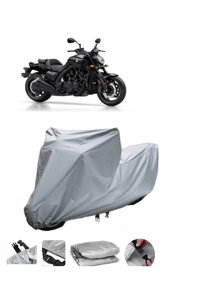 Yamaha Vmax  Gri Motosiklet Brandası ARKA ÇANTA UYUMLU DEĞİLDİR ürün görseli 1