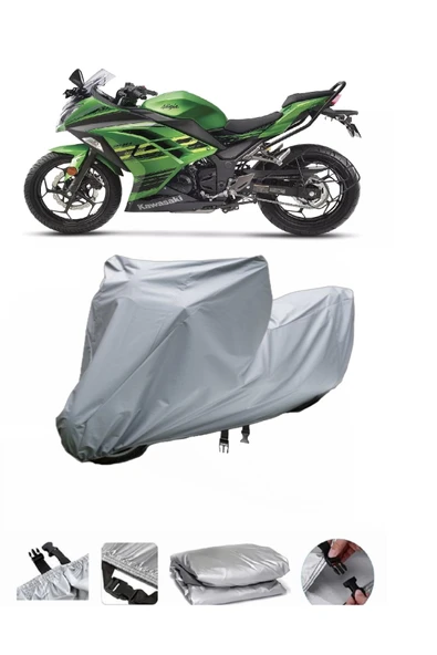 Kawasaki Ninja 300  Gri Motosiklet Brandası ARKA ÇANTA UYUMLU DEĞİLDİR ürün görseli 1
