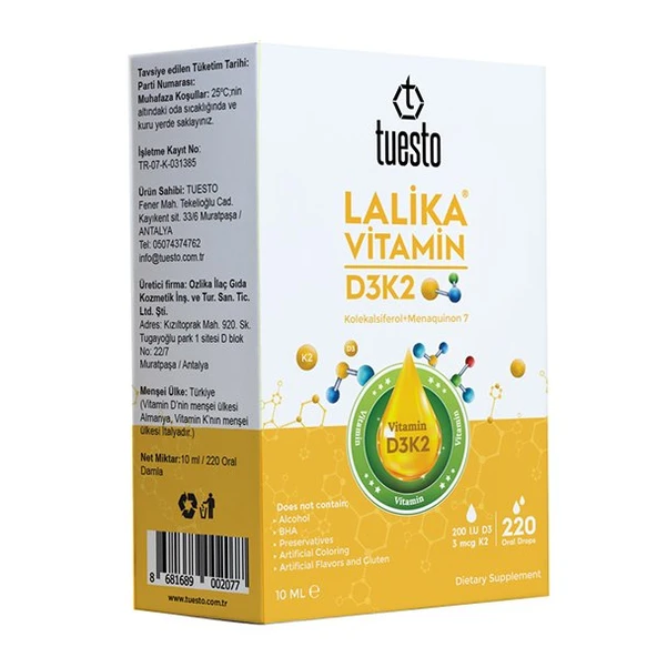 Tuesto Lalika Vitamin D3 K2 Damla 10ml ürün görseli 1