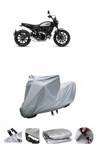 Ducati Scrambler Icon Dark  Gri Motosiklet Brandası ARKA ÇANTA UYUMLU DEĞİLDİR ürün görseli 1