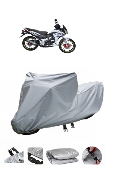 Yuki Yıldız 130  Gri Motosiklet Brandası ARKA ÇANTA UYUMLU DEĞİLDİR ürün görseli 1