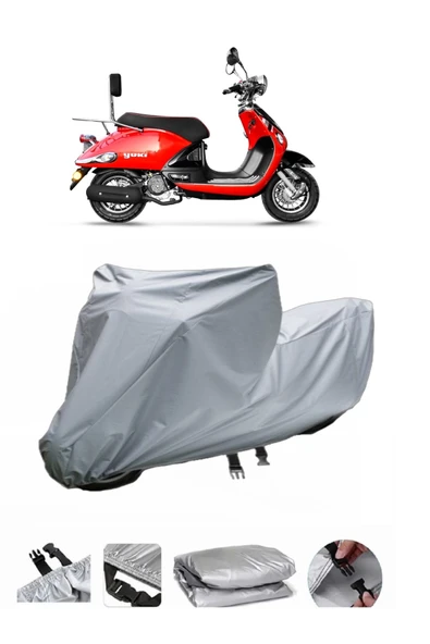 Yuki Legend 50  Gri Motosiklet Brandası ARKA ÇANTA UYUMLU DEĞİLDİR ürün görseli 1