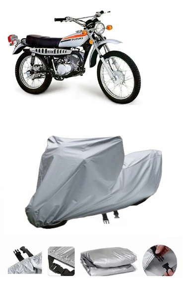 Suzuki TS 185  Gri Motosiklet Brandası ARKA ÇANTA UYUMLU DEĞİLDİR ürün görseli 1