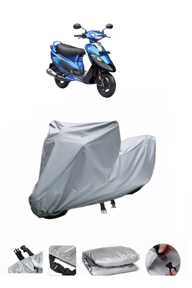 TVS Scooty Pep Plus  Gri Motosiklet Brandası ARKA ÇANTA UYUMLU DEĞİLDİR ürün görseli 1