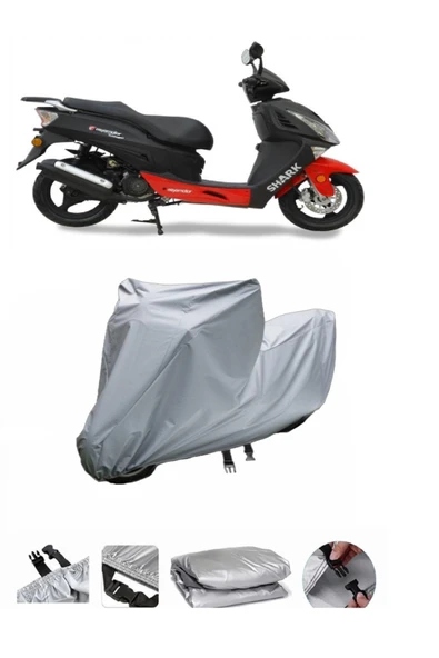 Asya Shark 150  Gri Motosiklet Brandası ARKA ÇANTA UYUMLU DEĞİLDİR ürün görseli 1