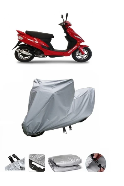 Asya Polo 50  Gri Motosiklet Brandası ARKA ÇANTA UYUMLU DEĞİLDİR ürün görseli 1