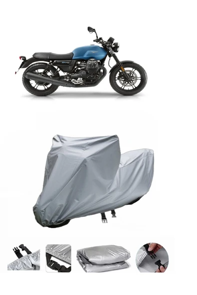 Moto Guzzi V7 III  Gri Motosiklet Brandası ARKA ÇANTA UYUMLU DEĞİLDİR ürün görseli 1