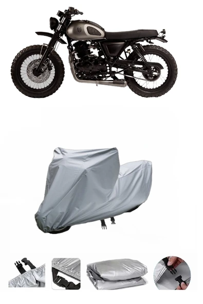 Mutt Mushman 250  Gri Motosiklet Brandası ARKA ÇANTA UYUMLU DEĞİLDİR ürün görseli 1