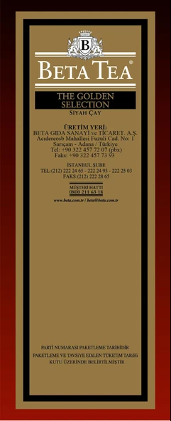 Beta Golden Selection 500 GR (Seylan Çayı - Ceylon Tea) - Resim 3