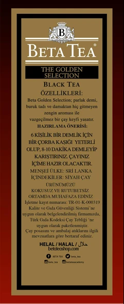 Beta Golden Selection 500 GR (Seylan Çayı - Ceylon Tea) - Resim 5